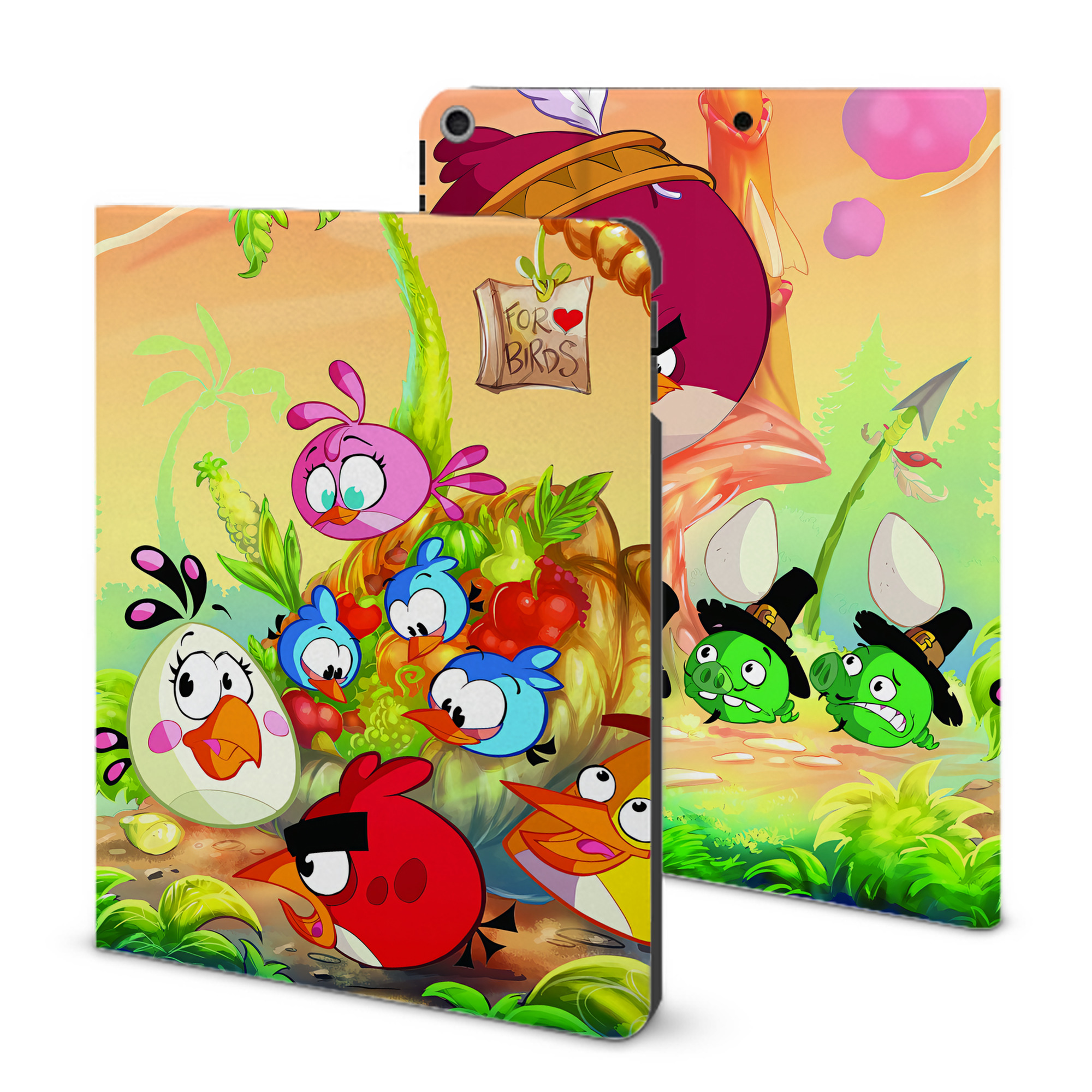 （画像用） Angry Birds アングリーバード IPad ケース ブック型 PUレザー TPU 耐衝撃 軽量 薄型 ペン収納なし 全面保護 IPad 各モデル対応
